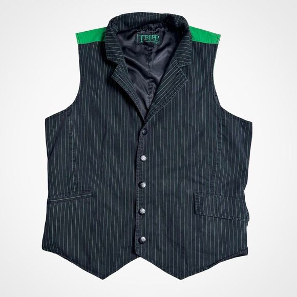 Tripp nyc Men's Black and Green Vest
